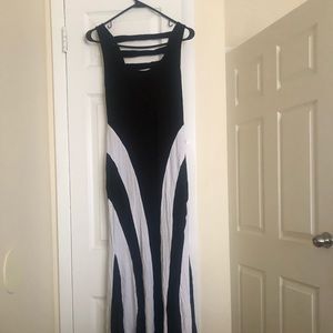 Full length Black & White Maxi Dress
